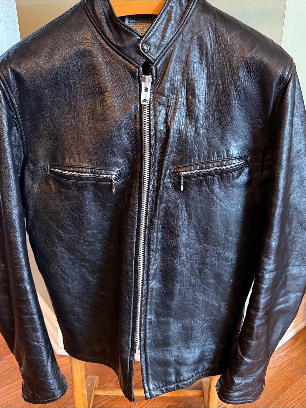 Vintage Brooks Leather 1970s Sportswear Cafe Racer Jacket
